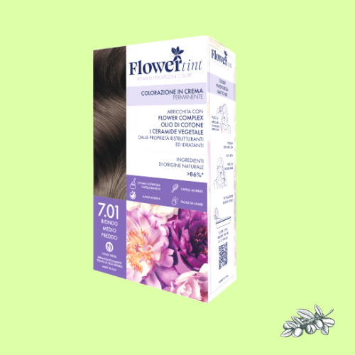 Colorazione in crema 7.01 Biondo Medio Freddo Flower tint tinta capelli